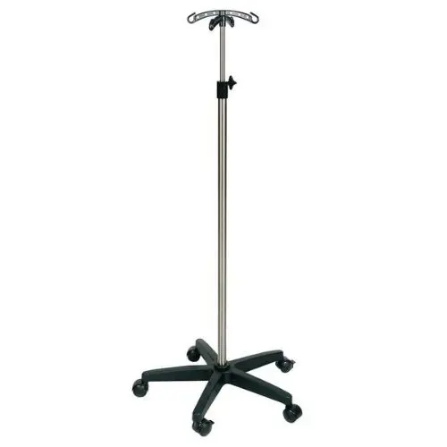 Porte-sérum sur roulettes, époxy, réglable en hauteur